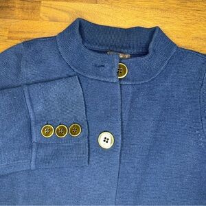 J. McLaughlin Navy Heavy Knit Cardigan Sweater 3/4 Sleeves, Small